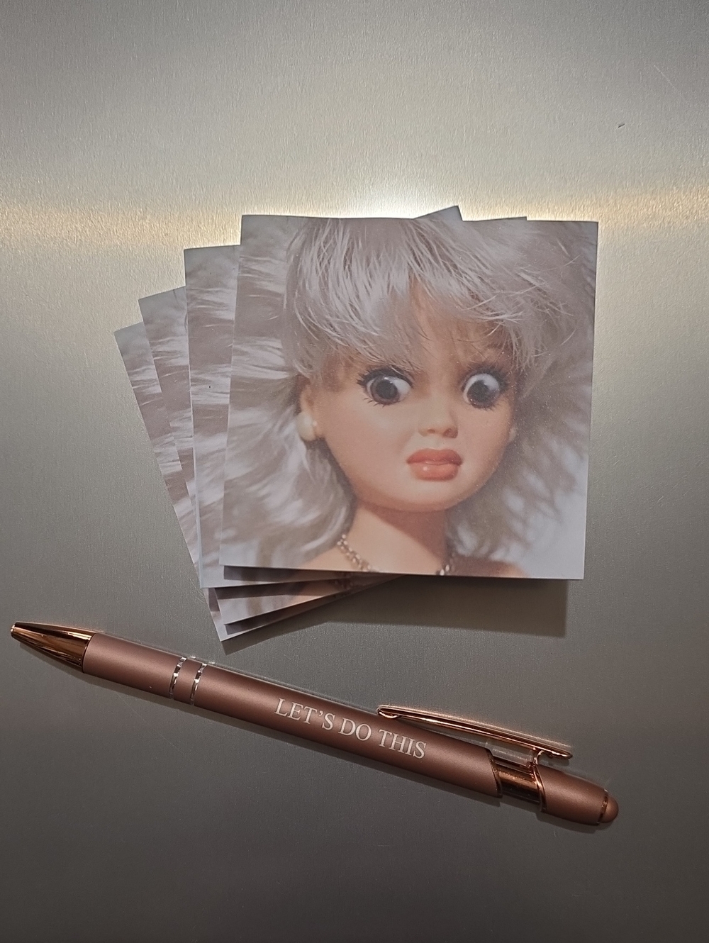 LET'S DO THIS Rose Gold Stylist Pen with 4 Postit Notes